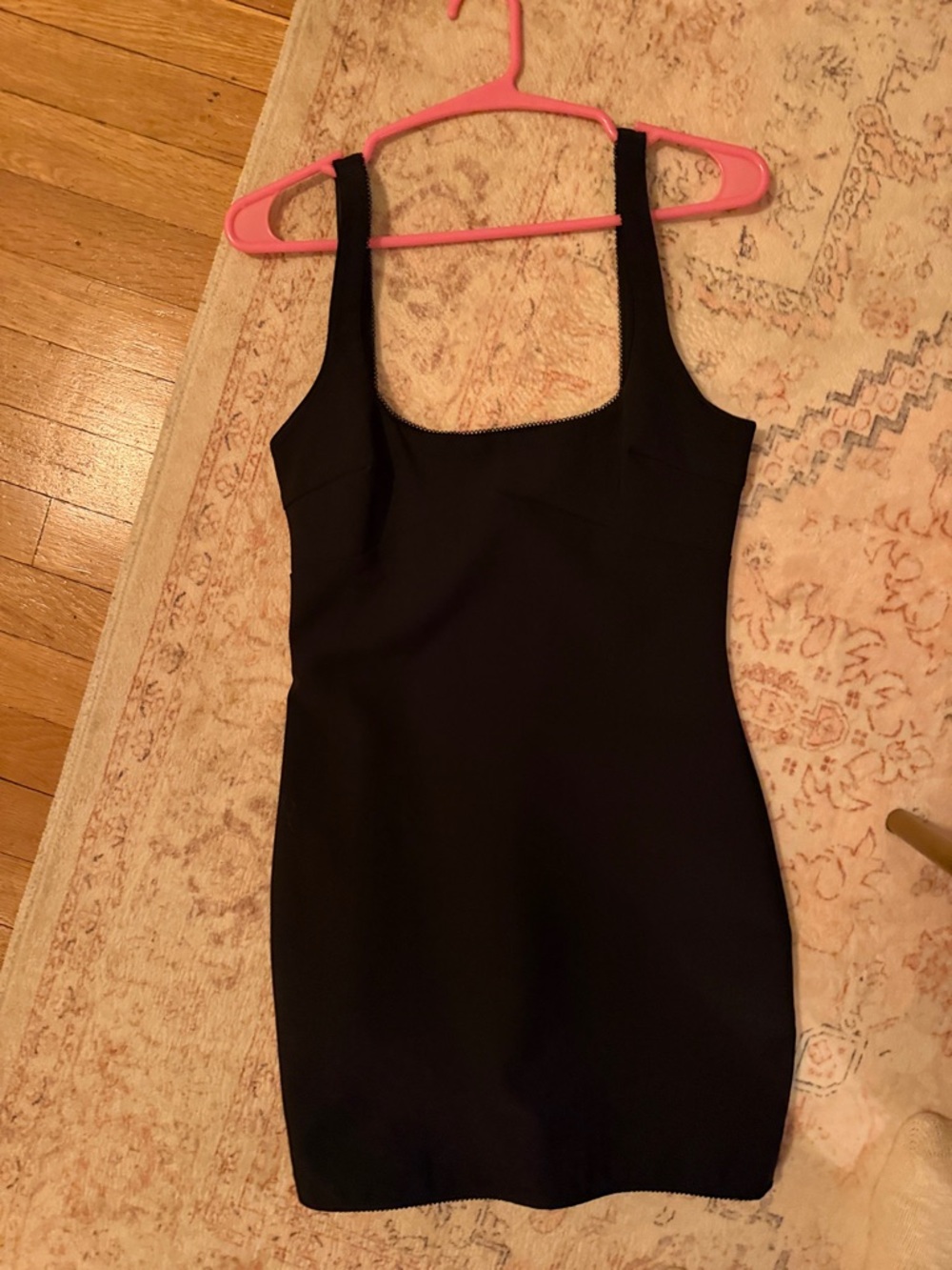 Classic Zara Black Square-Neck Mini Dress